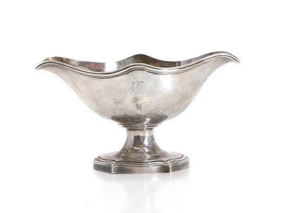 Lot 21 - A French silver sauce boat