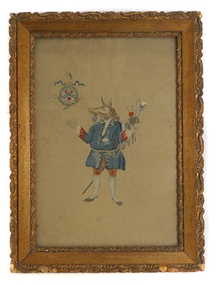 Lot 445 - A linen embroidered panel