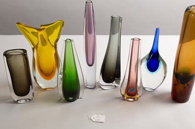 Lot 274 - Eight Murano coloured vases