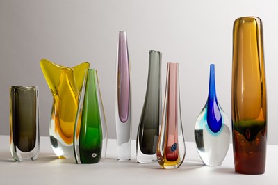 Lot 274 - Eight Murano coloured vases