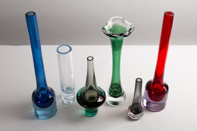 Lot 281 - Six Murano coloured glass vases