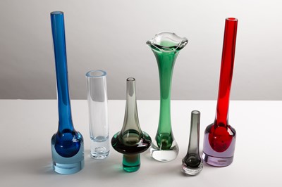 Lot 281 - Six Murano coloured glass vases