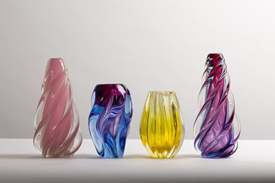 Lot 276 - Four Murano and French coloured glass vases