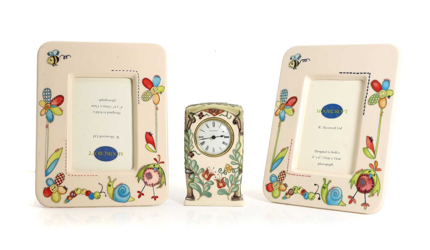 Lot 257 - Two Moorcroft Pottery nursery photograph frames
