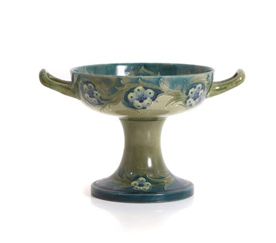 Lot 254 - A William Moorcroft Florian ware twin-handled tazza