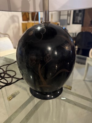 Lot 60 - A dinanderie table lamp