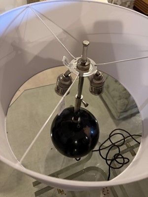 Lot 60 - A dinanderie table lamp