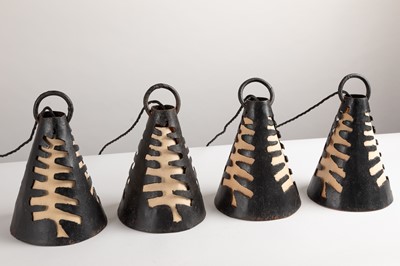 Lot 92 - A set of four wrought-iron ceiling lights