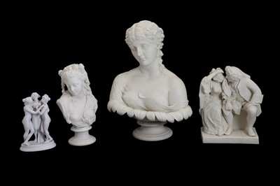 Lot 209 - A collection of Parian ware figures