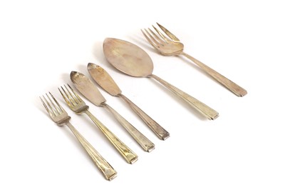 Lot 47 - A set of six silver fish knives and forks