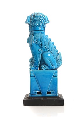 Lot 92 - A Chinese turquoise-glazed figure