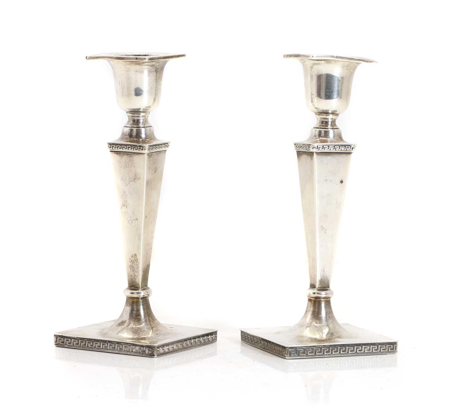 Lot 37 - A pair of silver candlesticks