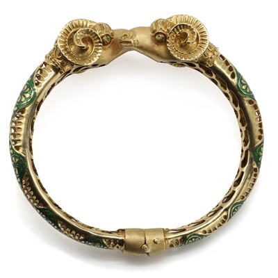 Lot 214 - An enamel hinged bangle