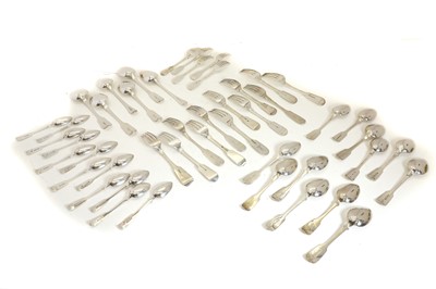 Lot 19 - A composed silver Fiddle Pattern dinner service