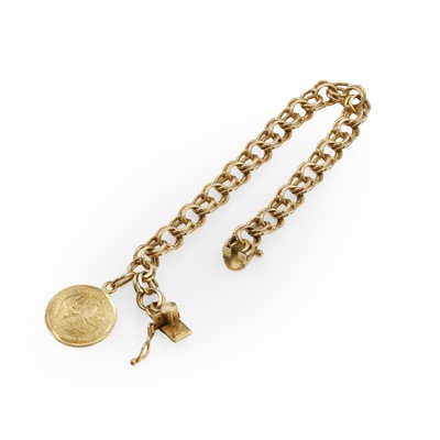 Lot 485 - A 9ct gold double curb link bracelet