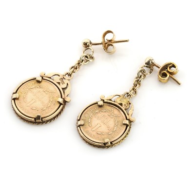 Lot 159 - A pair of replica coin/token stud earrings