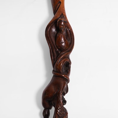 Lot 46 - A carved folk art walking stick