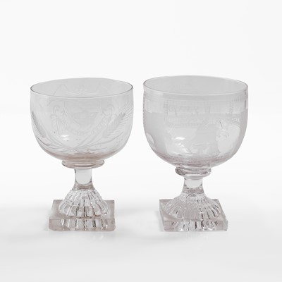 Lot 24 - A near pair of glass rummers