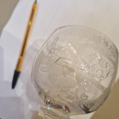 Lot 24 - A near pair of glass rummers