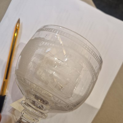 Lot 24 - A near pair of glass rummers