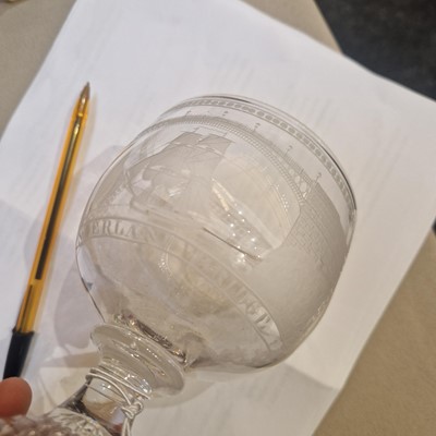 Lot 24 - A near pair of glass rummers