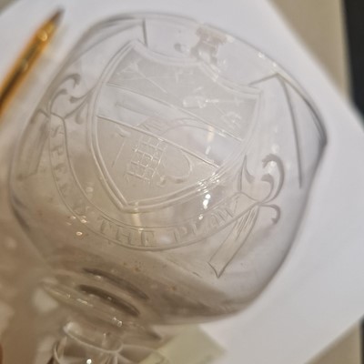 Lot 24 - A near pair of glass rummers