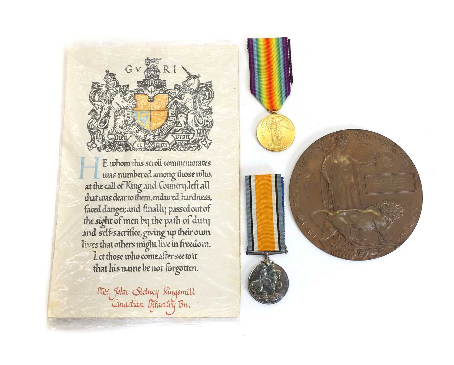 Lot 374 - A First World War medal group
