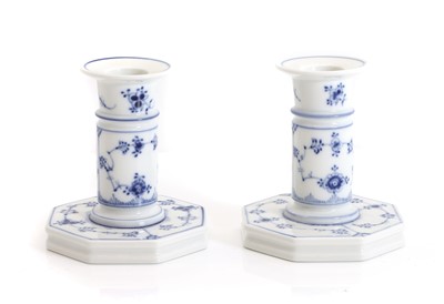 Lot 173 - A pair of Royal Copenhagen candlesticks