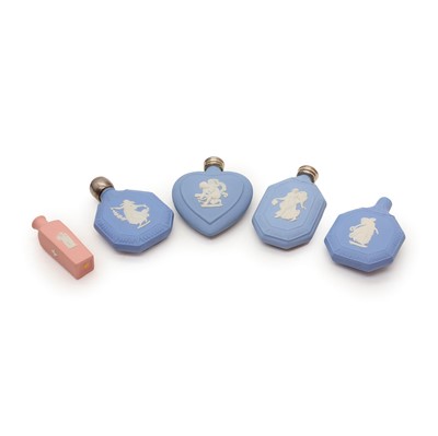 Lot 208 - Four Wedgwood Jasperware scent bottles