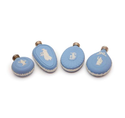Lot 207 - Four Wedgwood jasperware scent bottles