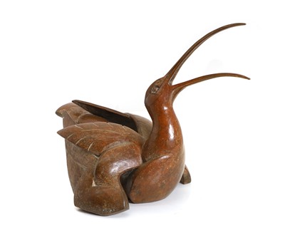 Lot 284 - A bronze sculpture of a wading bird