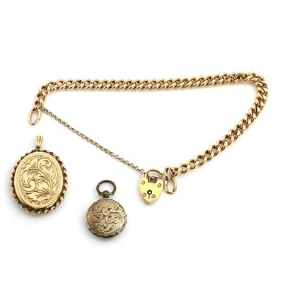 Lot 463 - A group of gold and gilt metal jewellery