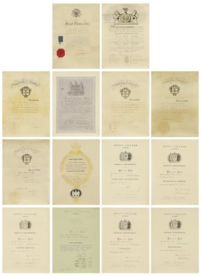 Lot 368 - An archive of certificates and documents relating to Thomas Rhodes Armitage