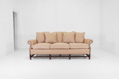 Lot 204 - An upholstered oak-framed sofa in the William and Mary taste