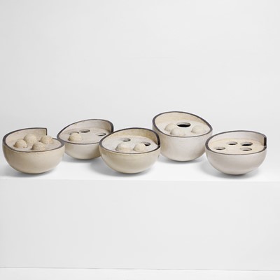 Lot 124 - An abstract studio pottery group installation