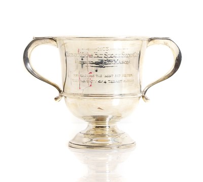 Lot 21 - A twin handled silver trophy cup