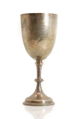 Lot 33 - A silver trophy cup