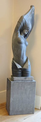 Lot 603 - A large grey marble figure