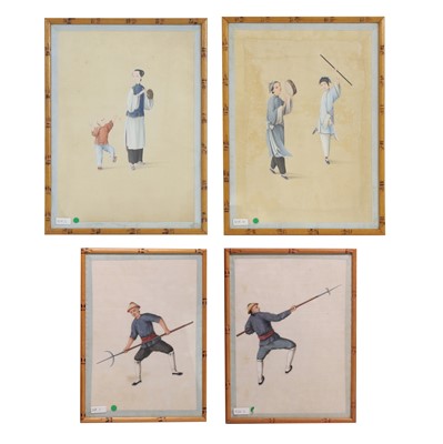 Lot 234 - A pair of Chinese export pith paintings