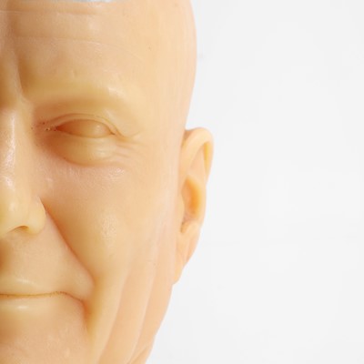 Lot 81 - A cast wax head of a gentleman