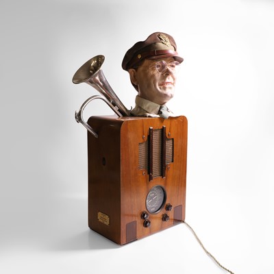 Lot 79 - A Lissen valve radio adapted to play Glenn Miller