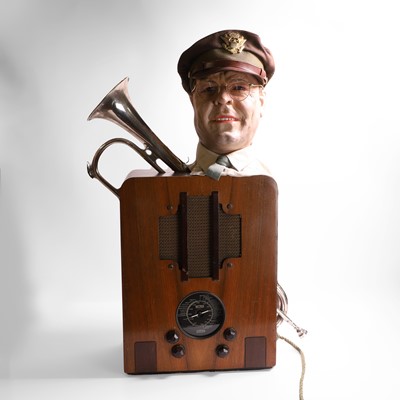 Lot 79 - A Lissen valve radio adapted to play Glenn Miller