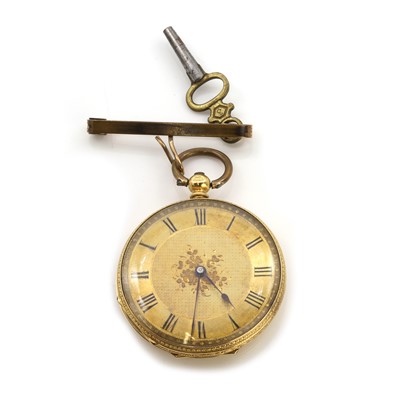 Lot 541 - A key wind open faced pocket watch