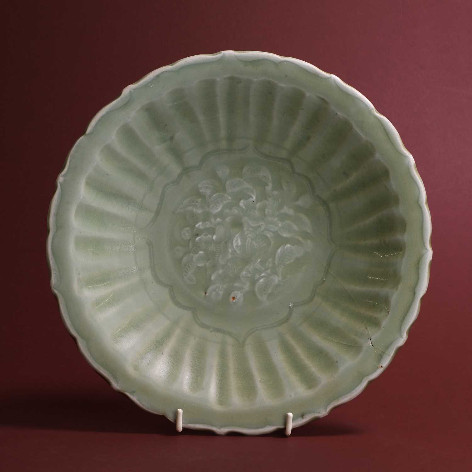 Lot 20 - A Chinese Longquan ware celadon dish
