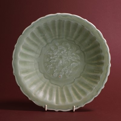 Lot 20 - A Chinese Longquan ware celadon dish