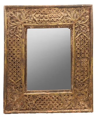 Lot 477 - Far Eastern carved hardwood wall mirror
