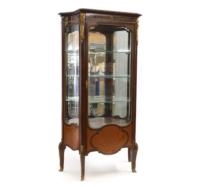 Lot 436 - A Napoleon III-style kingwood, parquetry and gilt-brass mounted vitrine