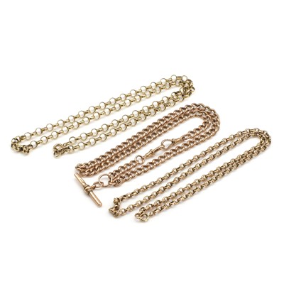 Lot 414 - A group of gold chains
