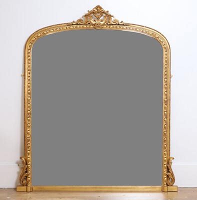 Lot 403 - A mid-Victorian gilt gesso framed overmantle mirror