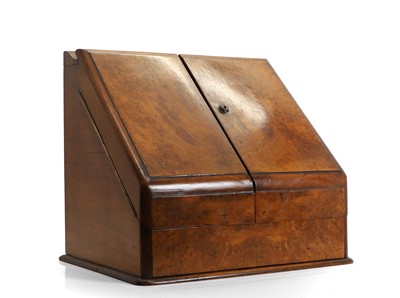 Lot 245A - A Victorian walnut desk top stationery box